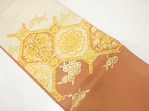 アンティーク　つづれ　蜀江紋に向かい鳥模様織り出し袋帯（材料）